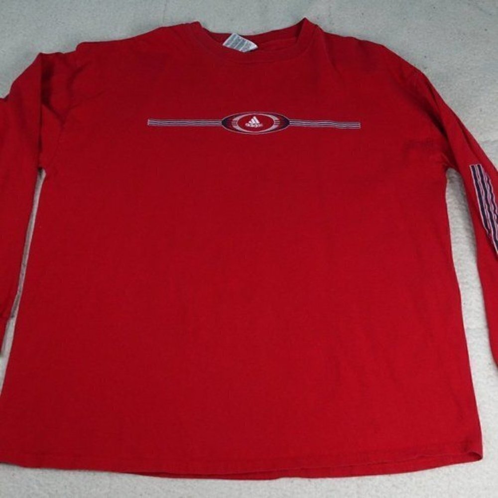 Adidas Red L/S Red Shirt T-Shirt X-Large